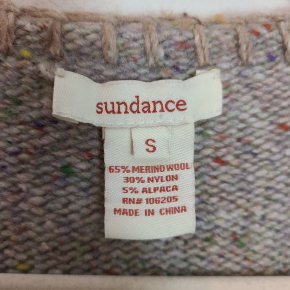 Sundance Womens S Tan Merino Wool Alpaca Blend Open Front Cardigan Sweater - Picture 6 of 7